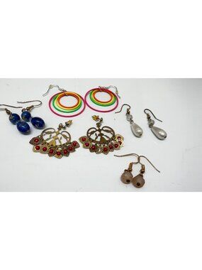 Custom Earring Bundle – Murano Glass, Boho, and Vintage Mix (5-Pair Set)